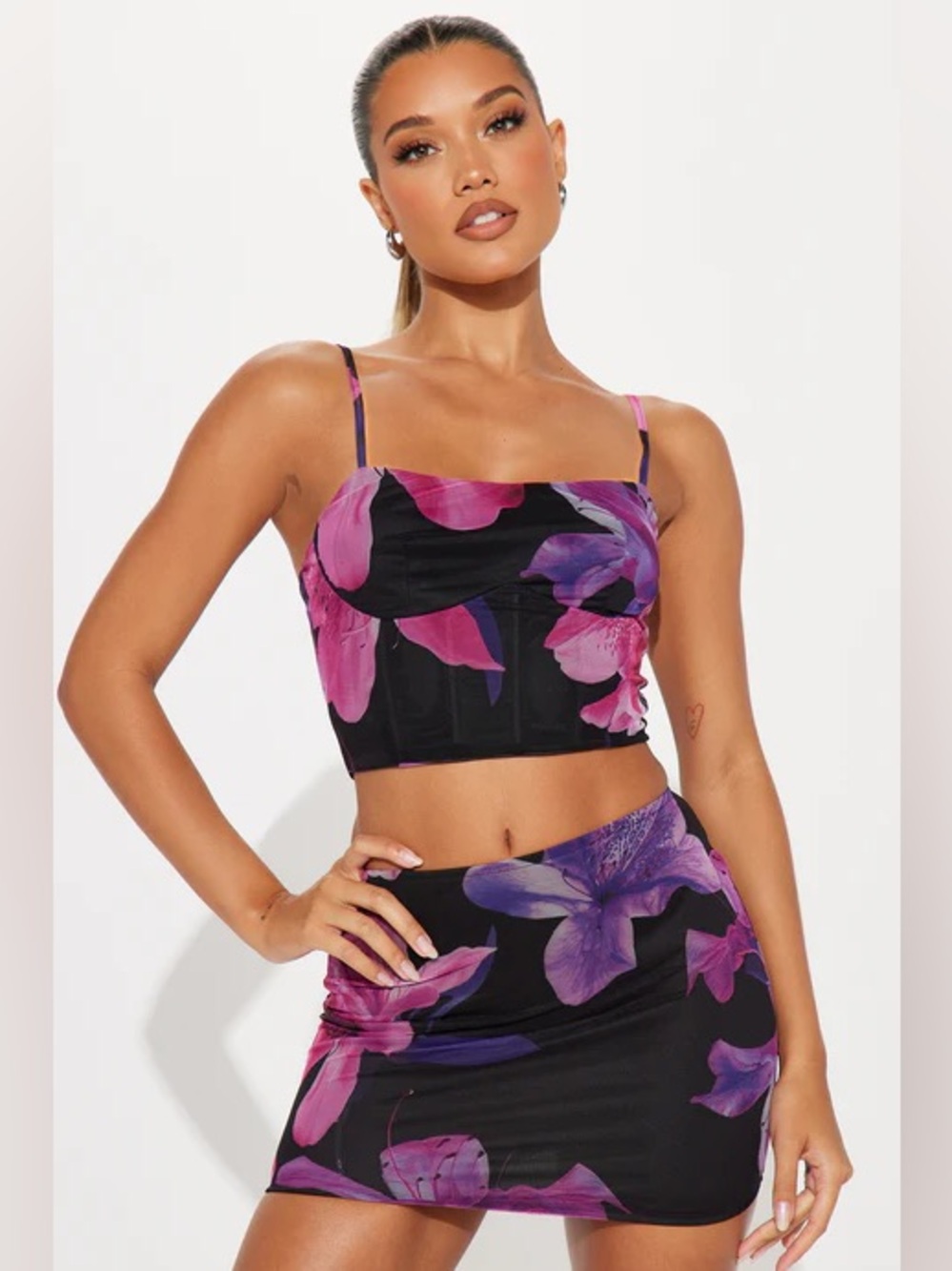 Fashion Nova Baecation Mesh Skirt Set